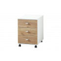 Caisson de bureau LEON en décor chêne navarra et blanc