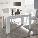 Table de salle à manger extensible BURGA 137 (+48) en blanc brillant