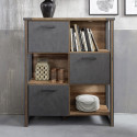 Highboard Primavera de style industriel avec 3 portes et 3 niches
