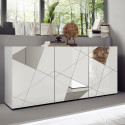 Buffet contemporain Hampton Blanc avec 3 portes