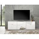 Meuble TV contemporain Hampton Blanc avec 3 portes