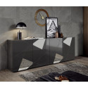 Buffet contemporain Hampton Gris avec 4 portes