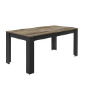 Table de repas 180 cm BERGAME BLACK en coloris noir mat et pero