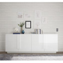 Buffet Venus Blanc 241 cm avec 4 portes en coloris blanc brillant