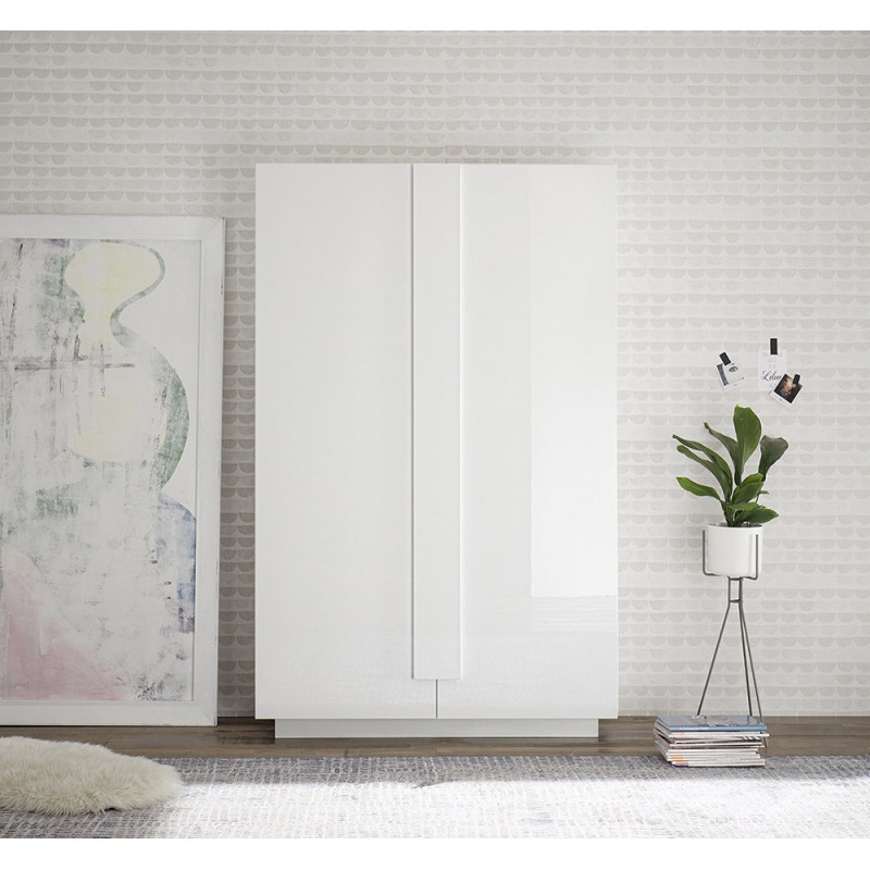 Bar Venus Blanc avec 2 portes en coloris blanc brillant