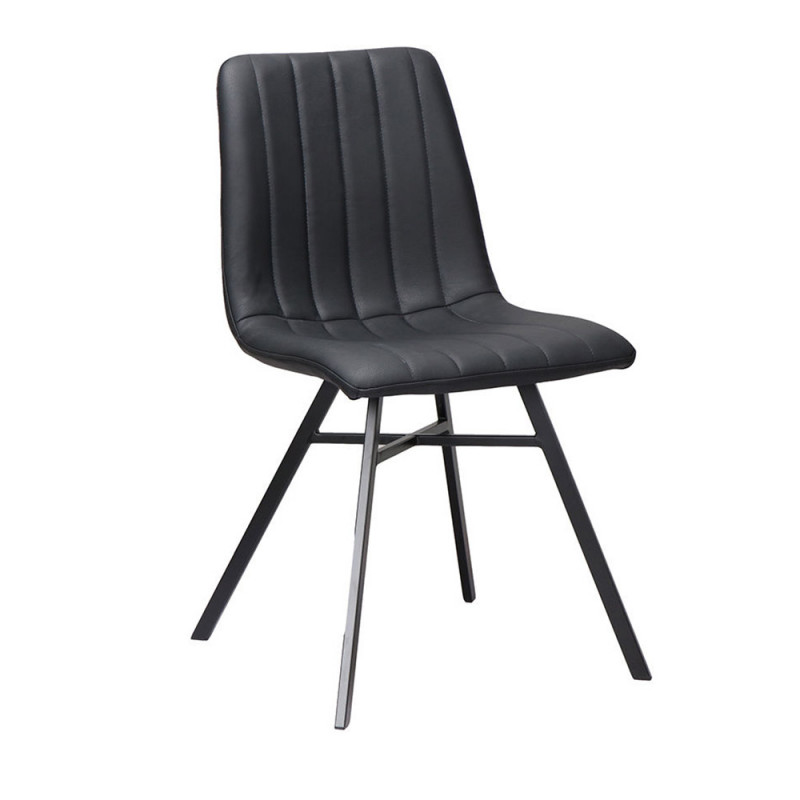 Chaise Sorella en PU noir de style vintage