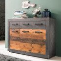 Buffet commode Indiana 117 cm avec 3 portes et 3 tiroirs