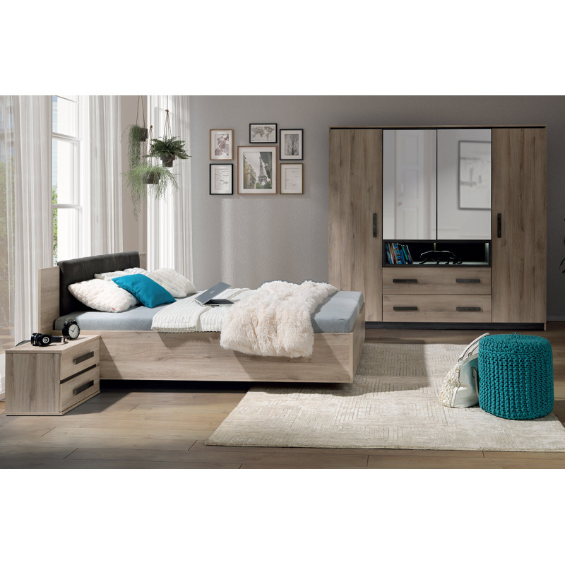 Chambre adulte CALLISTO en décor chêne clair