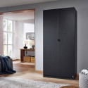 Armoire KENORA avec 2 portes en décor gris métal mat