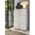 Armoire a chaussures DAMIEN en blanc brillant avec 2 portes