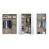 Armoire en angle KENORA en décor gris mat et chene artisan