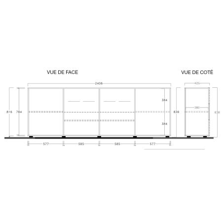 Bahut-buffet design 241 cm DAMIEN GRIS
