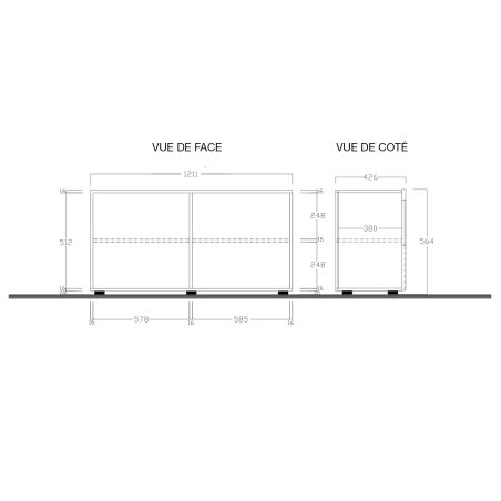 Meuble TV design 121 cm DAMIEN