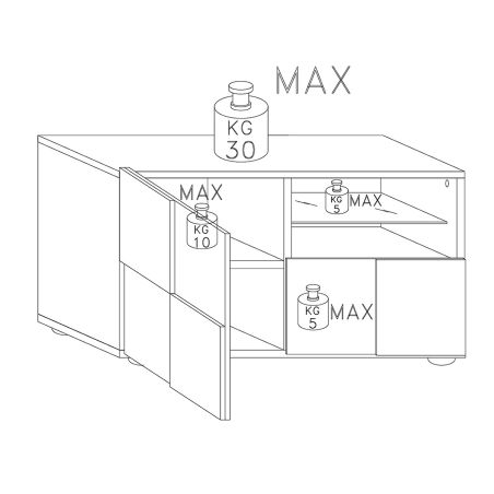 Meuble TV design 121 cm DAMIEN