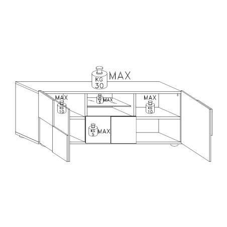 Meuble TV design 181 cm DAMIEN