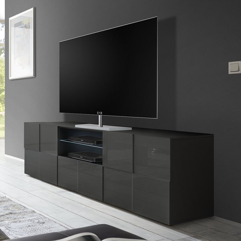Meuble TV design 181 cm DAMIEN GRIS