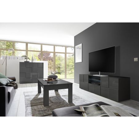 Meuble TV design 181 cm DAMIEN GRIS